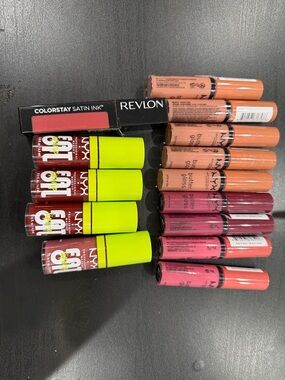Revlon & NYX Mixed Lip Gloss & Balm Set in Coral, Pink, Red, Mauve, Nude